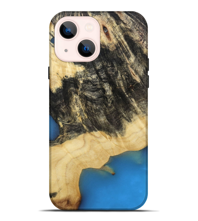 iPhone 14 Plus Wood Live Edge Phone Case - Steven (Blue, 811462)