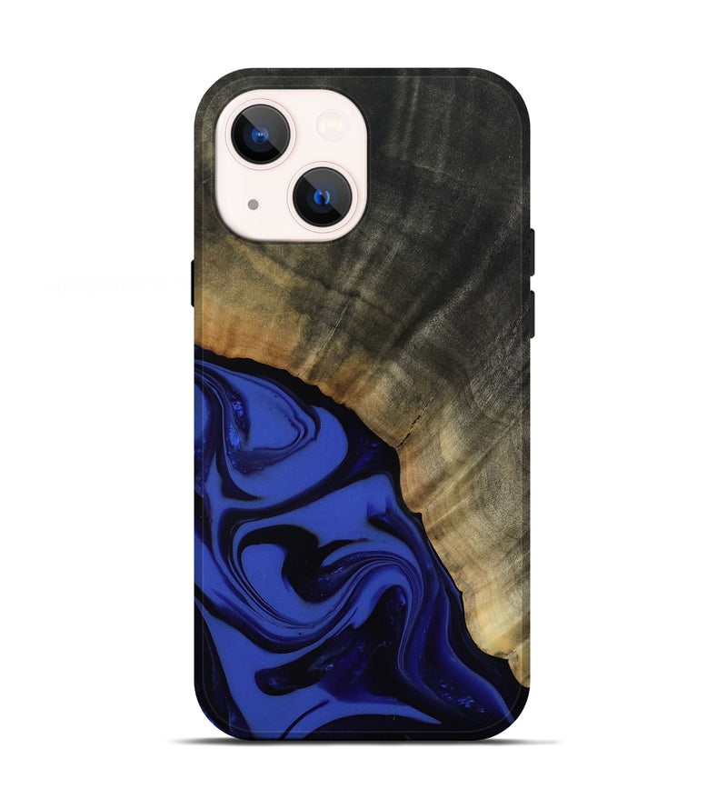 iPhone 13 Wood Live Edge Phone Case - Kenneth (Blue, 811464)