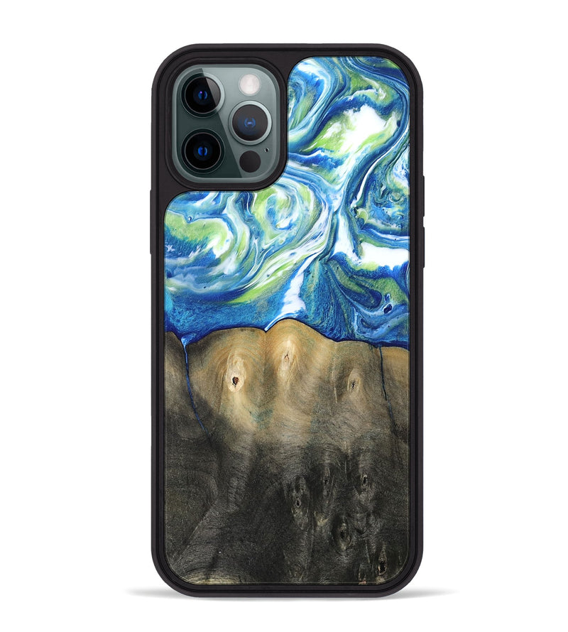 iPhone 12 Pro Max Wood Phone Case - Zaniyah (Blue, 811476)
