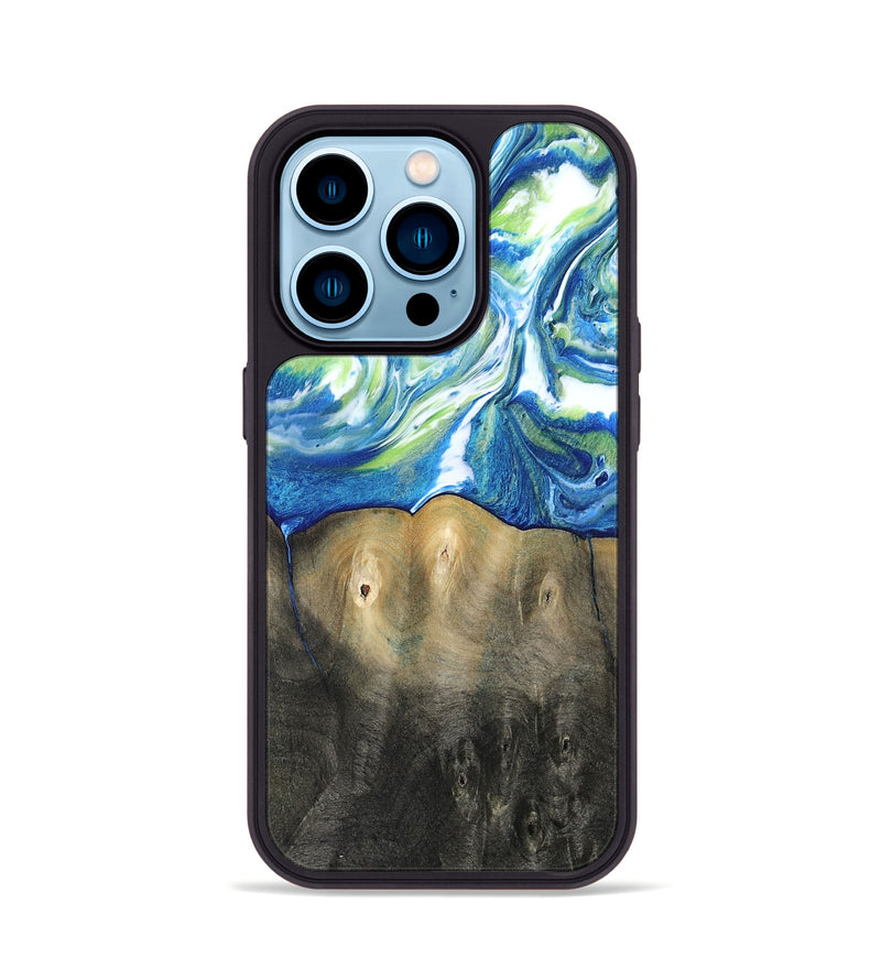 iPhone 14 Pro Wood Phone Case - Zaniyah (Blue, 811476)