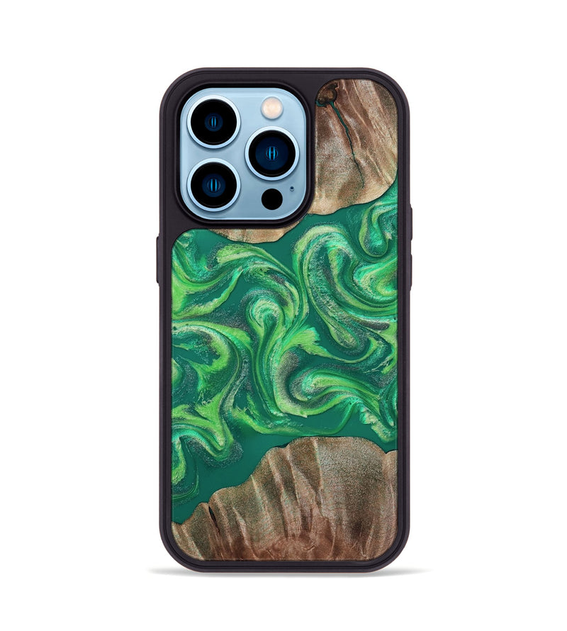 iPhone 14 Pro Wood Phone Case - Izan (Green, 811559)