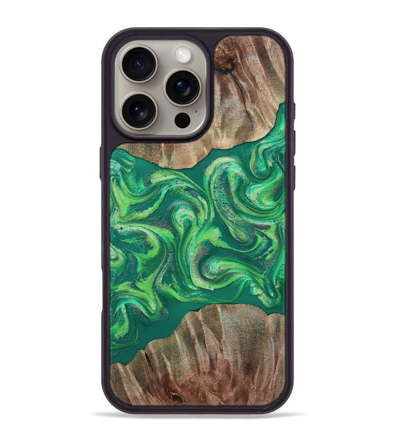 iPhone 16 Pro Max Wood Phone Case - Izan (Green, 811559)