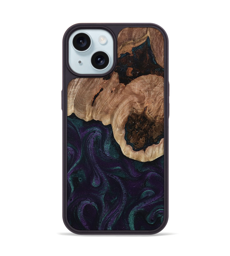 iPhone 15 Wood Phone Case - Elyse (Green, 811564)