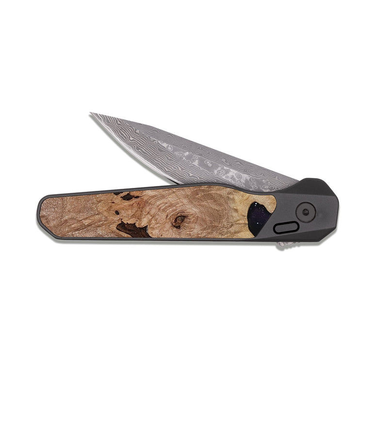 EDC Dark Damascus Wood Pocket Knife - Tiana (Cosmos, 811625)