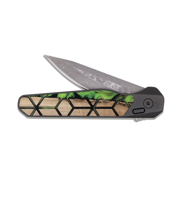 EDC Dark Damascus Wood Pocket Knife - Delois (Pattern, 811661)