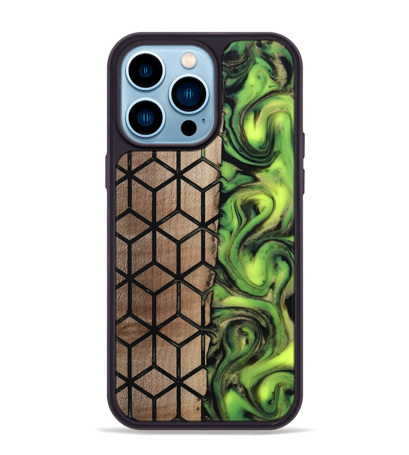 iPhone 14 Pro Max Wood Phone Case - Delois (Pattern, 811661)