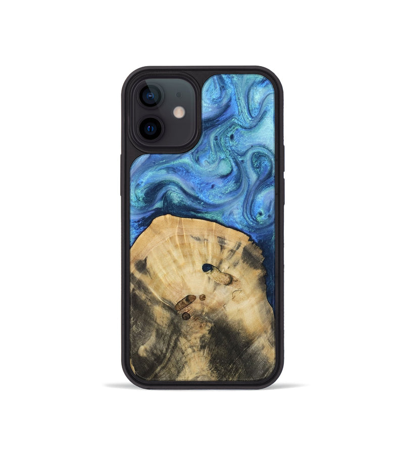 iPhone 12 mini Wood Phone Case - Hazel (Blue, 811663)