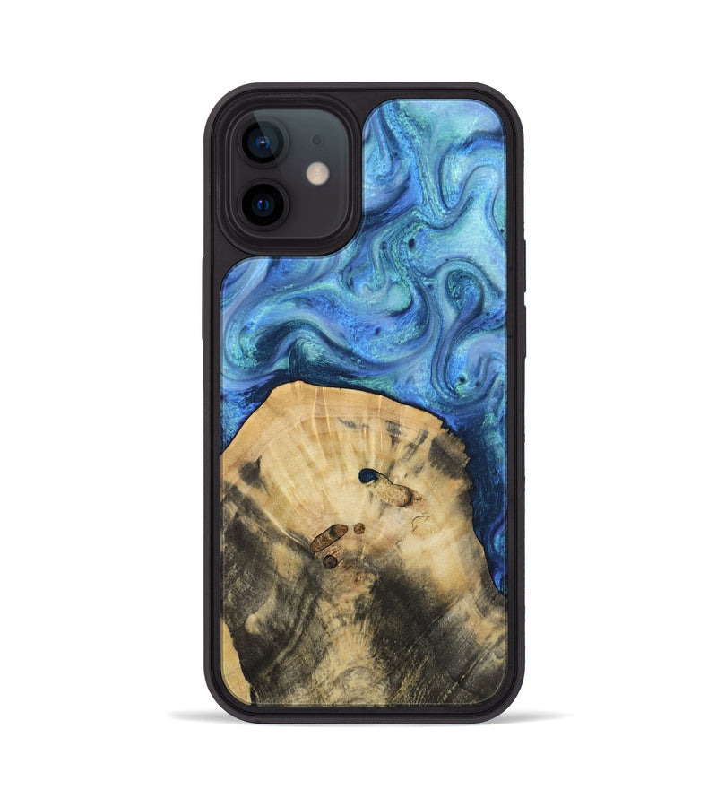 iPhone 12 Wood Phone Case - Hazel (Blue, 811663)