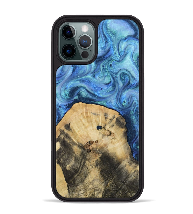 iPhone 12 Pro Max Wood Phone Case - Hazel (Blue, 811663)