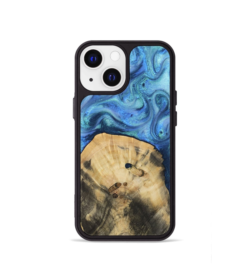 iPhone 13 mini Wood Phone Case - Hazel (Blue, 811663)