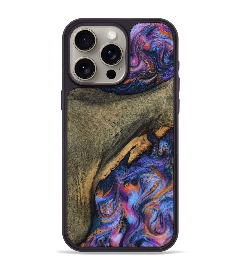 iPhone 15 Pro Max Wood Phone Case - Lashawn (Blue, 811664)