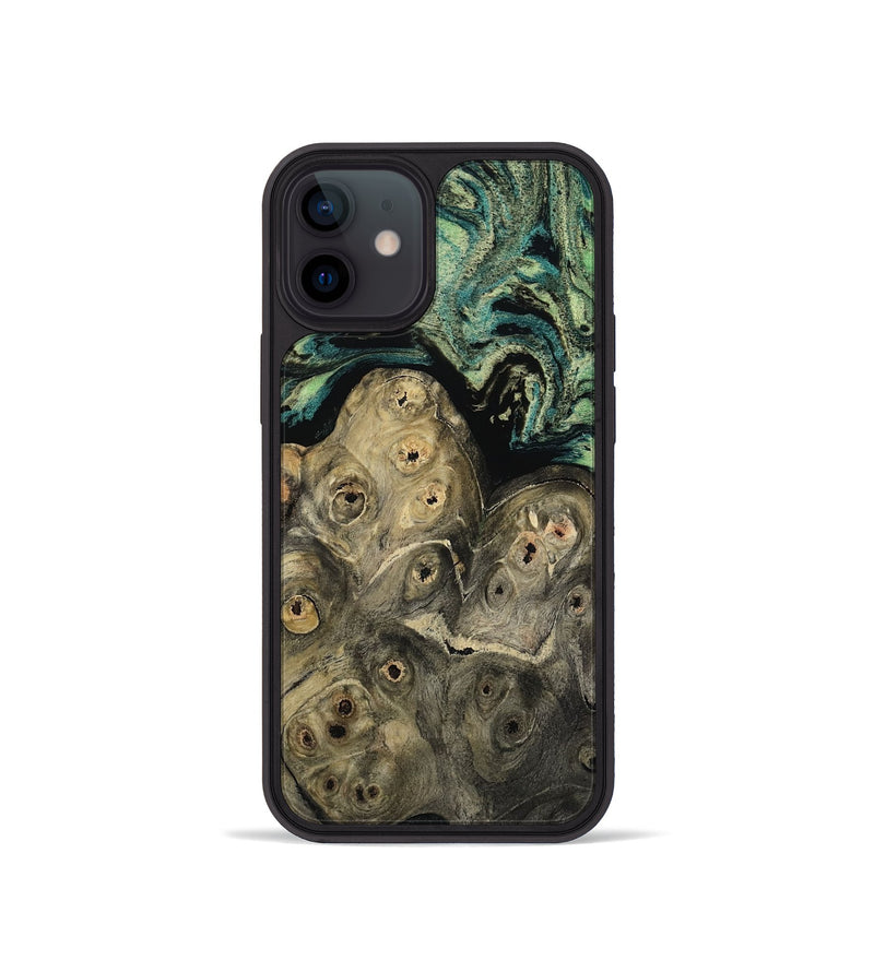 iPhone 12 mini Wood Phone Case - Sonji (Green, 811667)