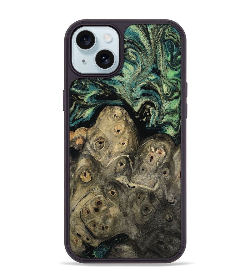iPhone 15 Plus Wood Phone Case - Sonji (Green, 811667)