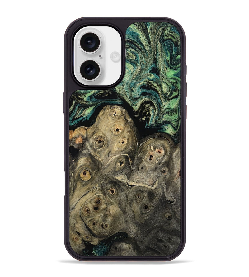 iPhone 16 Plus Wood Phone Case - Sonji (Green, 811667)