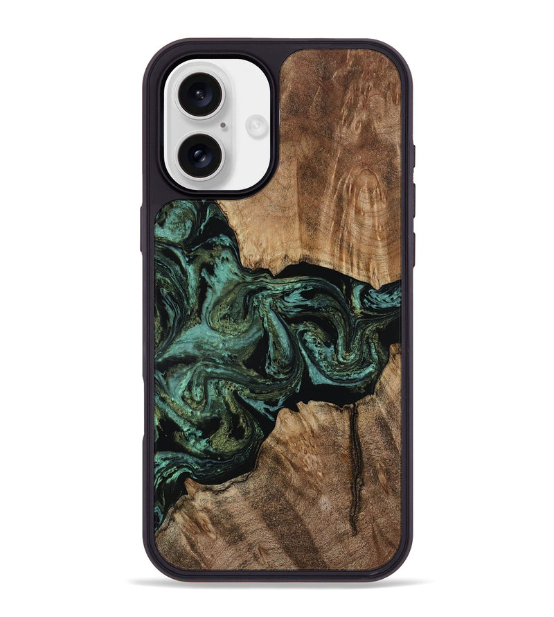 iPhone 16 Plus Wood Phone Case - Brynlee (Green, 811668)