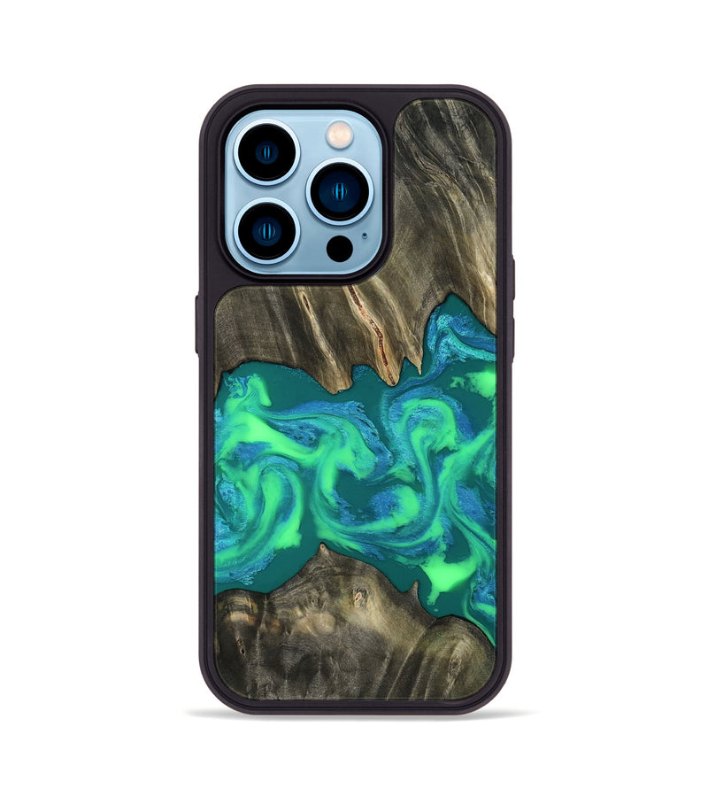 iPhone 14 Pro Wood Phone Case - Luann (Green, 811670)