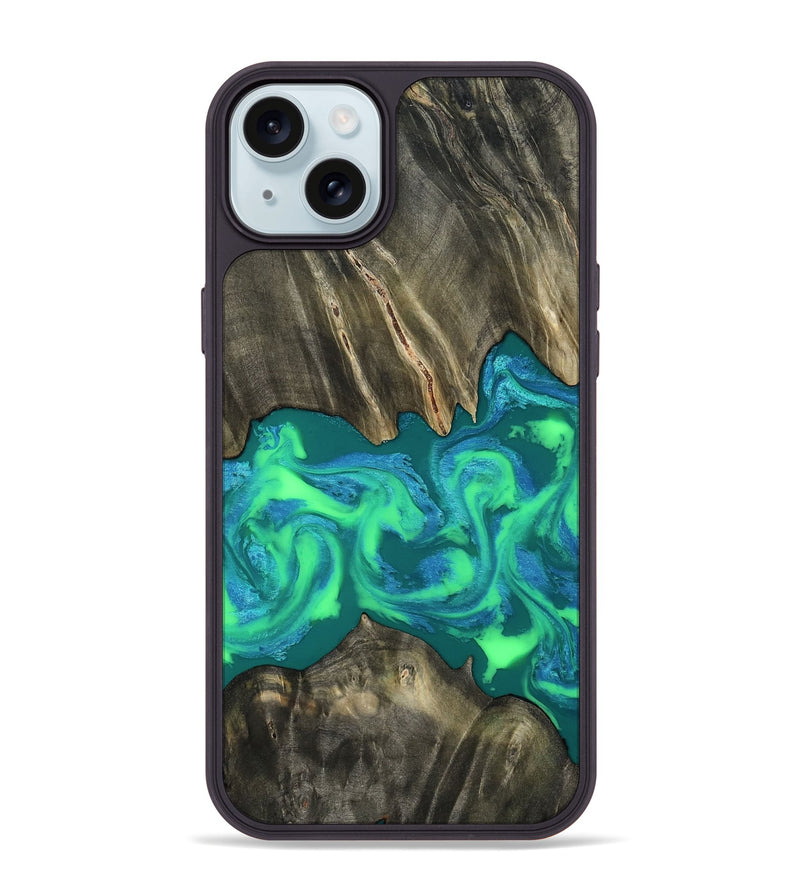 iPhone 15 Plus Wood Phone Case - Luann (Green, 811670)