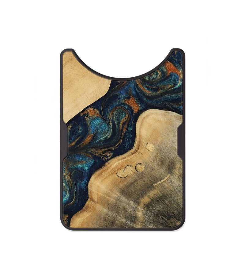 Alloy Wood Wallet - Andria (Teal & Gold, 811712)