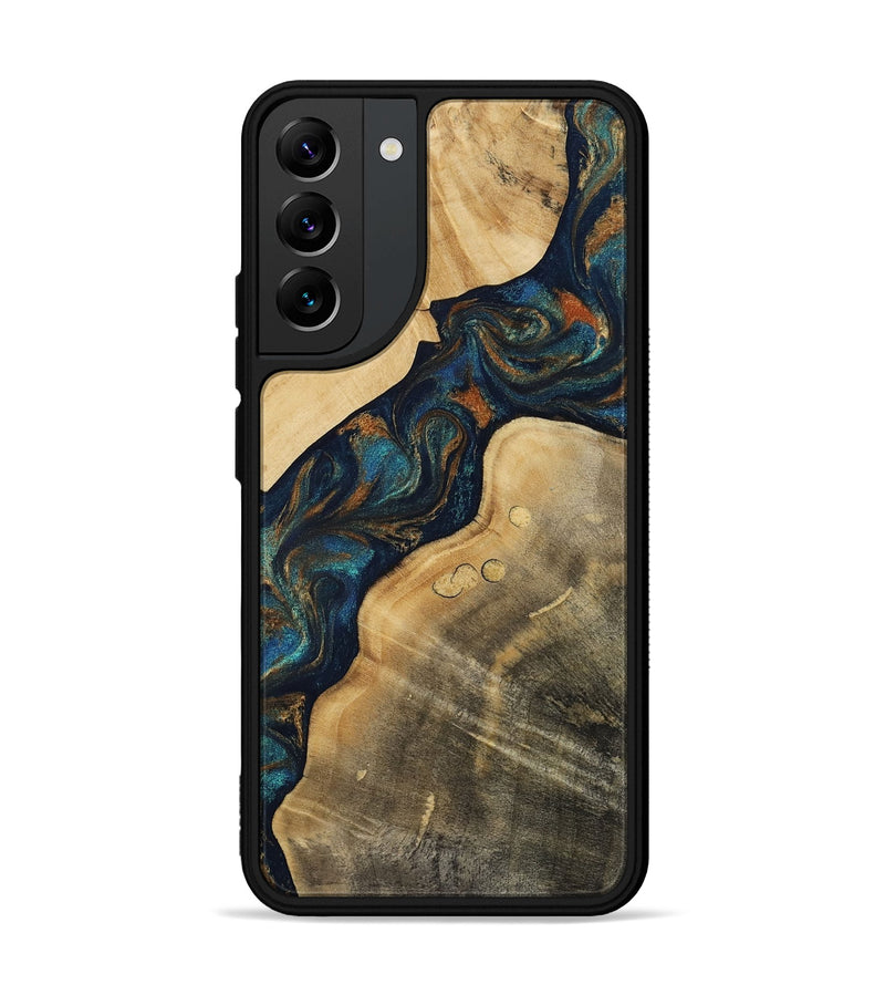 Galaxy S22 Plus Wood Phone Case - Andria (Teal & Gold, 811712)