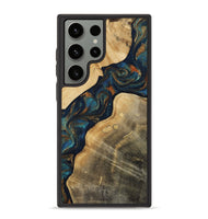 Galaxy S23 Ultra Wood Phone Case - Andria (Teal & Gold, 811712)