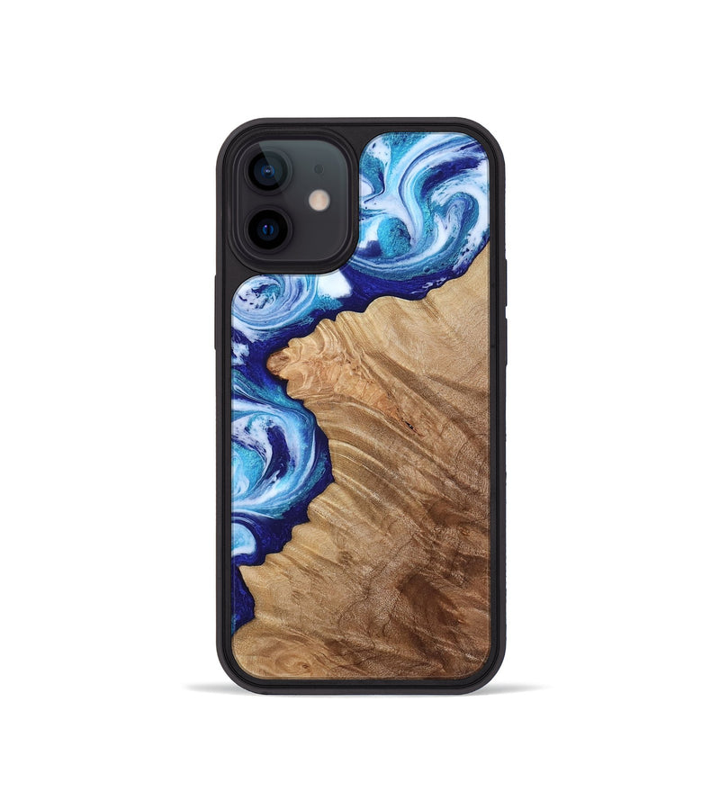 iPhone 12 mini Wood Phone Case - Adah (Blue, 811742)