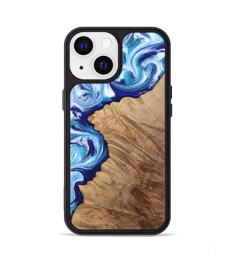 iPhone 13 Wood Phone Case - Adah (Blue, 811742)