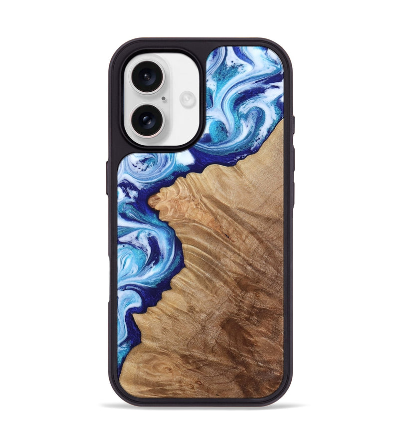 iPhone 17 Wood Phone Case - Adah (Blue, 811742)