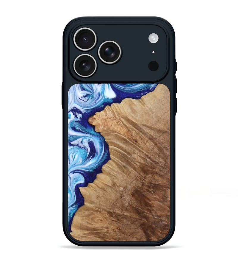 iPhone 17 Pro Max Wood Phone Case - Adah (Blue, 811742)
