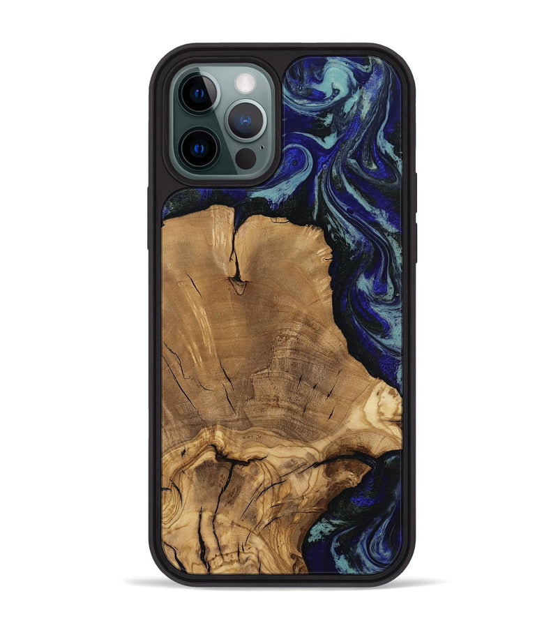 iPhone 12 Pro Max Wood Phone Case - Dayna (Blue, 811745)