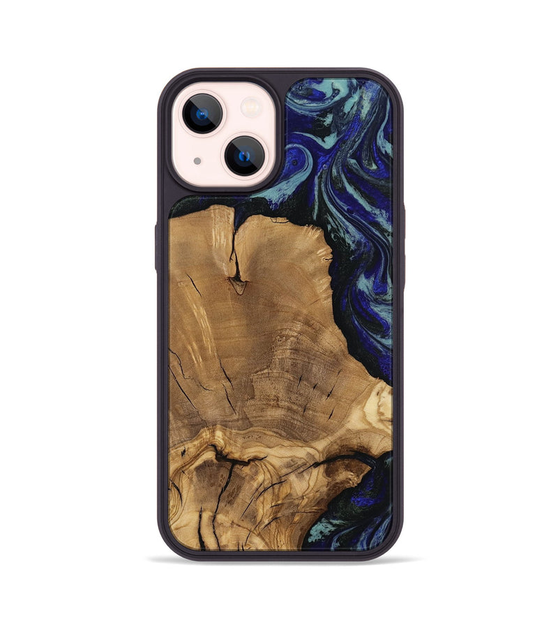 iPhone 14 Wood Phone Case - Dayna (Blue, 811745)
