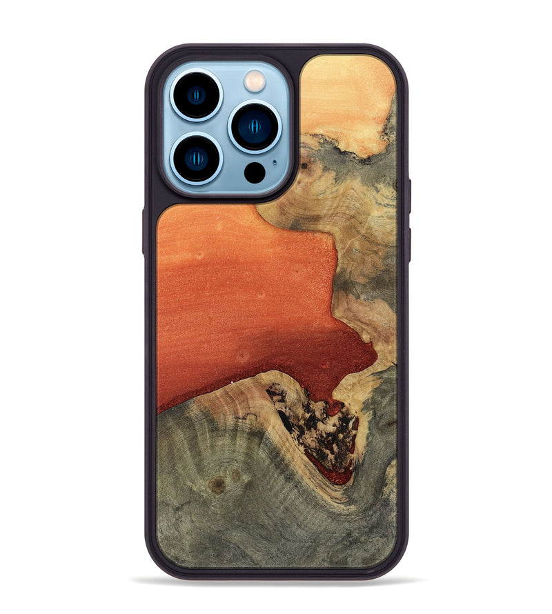 iPhone 14 Pro Max Wood Phone Case - Trisha (Red, 811789)