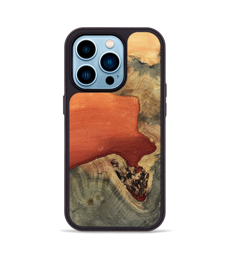 iPhone 14 Pro Wood Phone Case - Trisha (Red, 811789)
