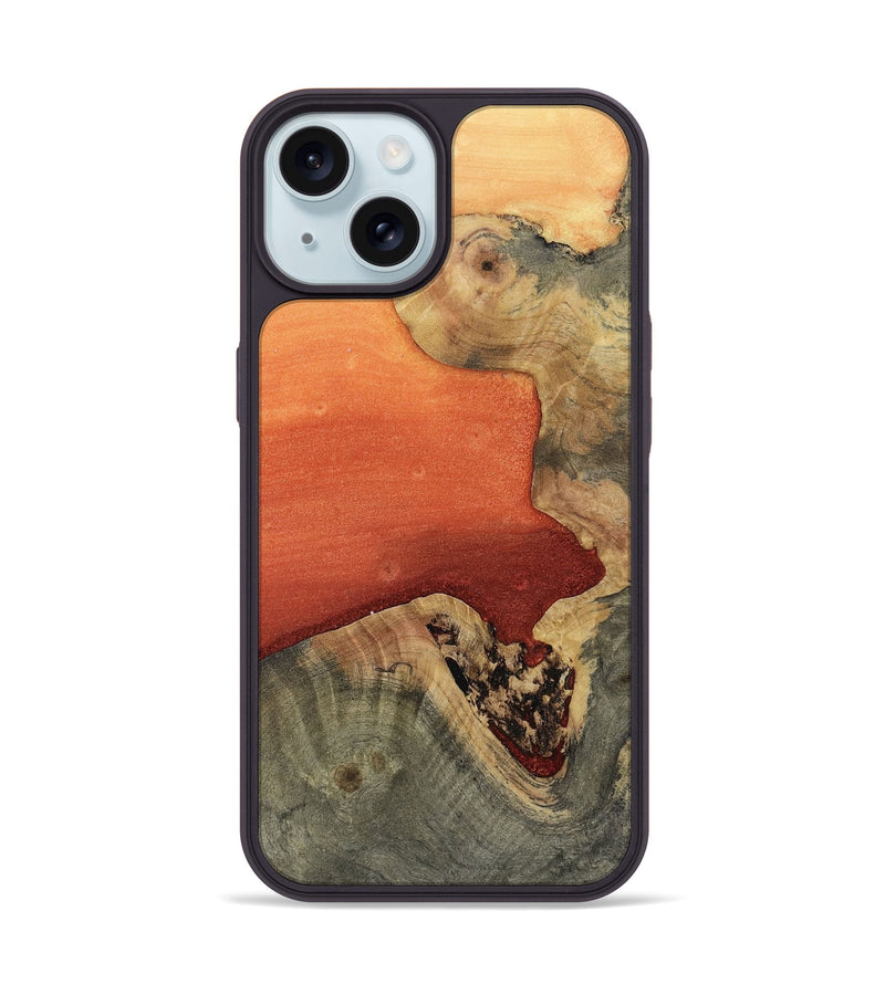 iPhone 15 Wood Phone Case - Trisha (Red, 811789)