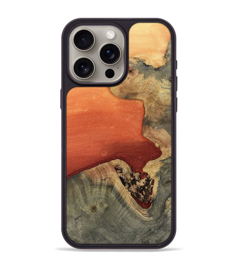 iPhone 15 Pro Max Wood Phone Case - Trisha (Red, 811789)