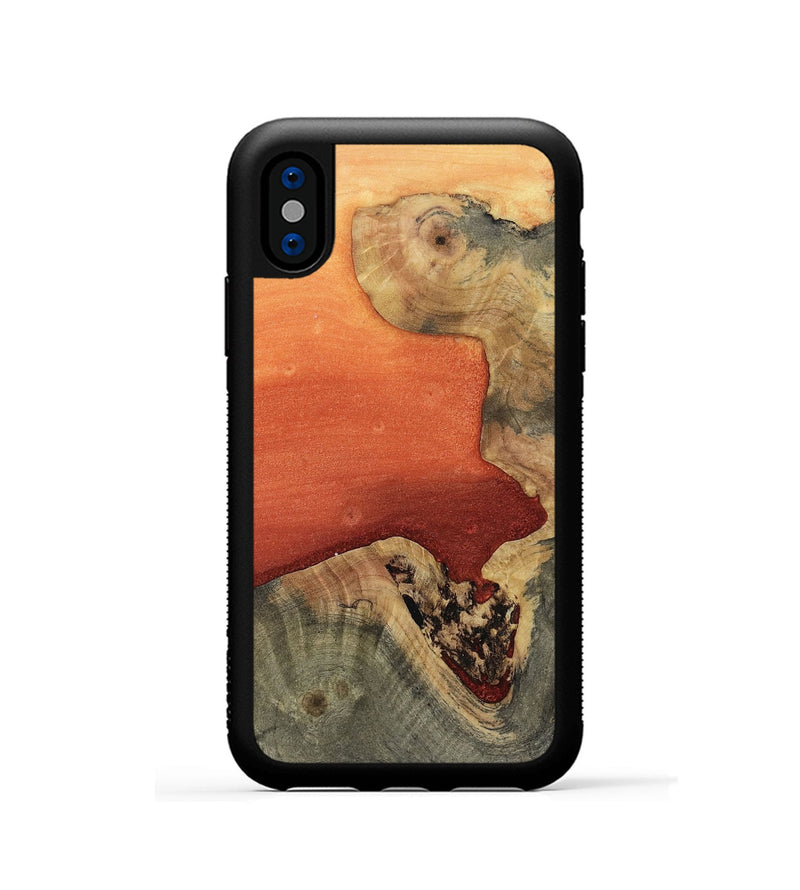 iPhone Xs Wood Phone Case - Trisha (Red, 811789)