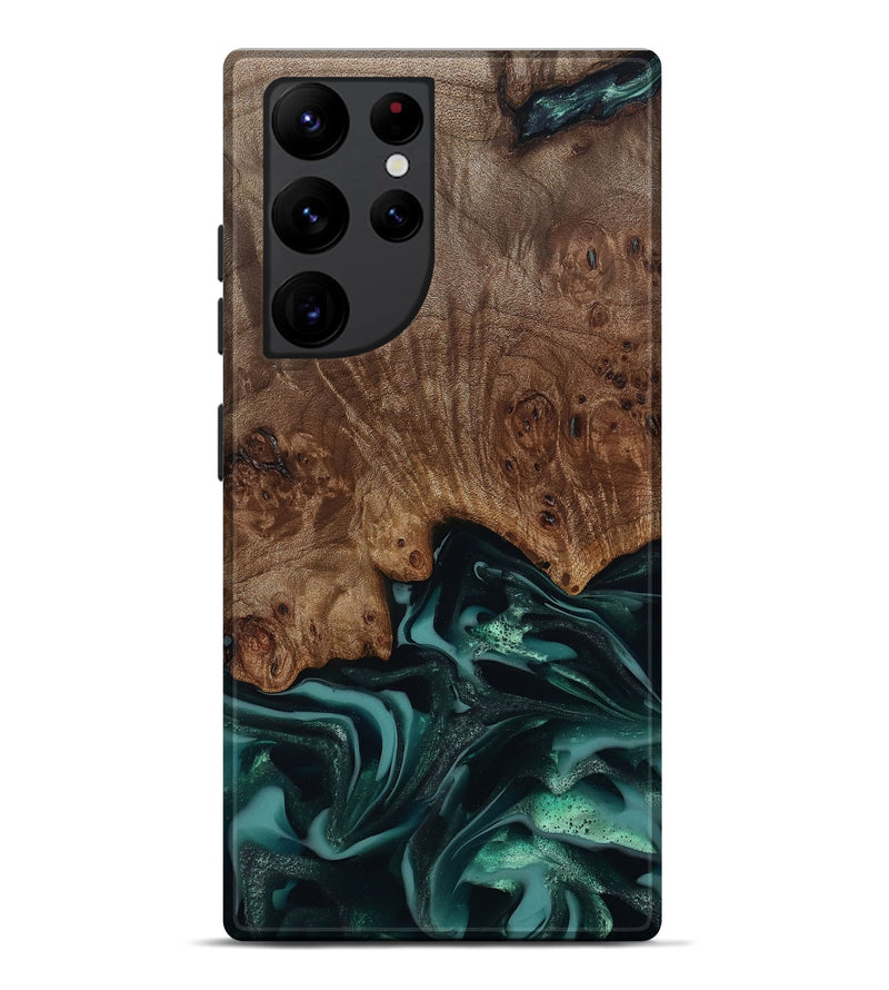 Galaxy S22 Ultra Wood Live Edge Phone Case - Abigail (Green, 811799)