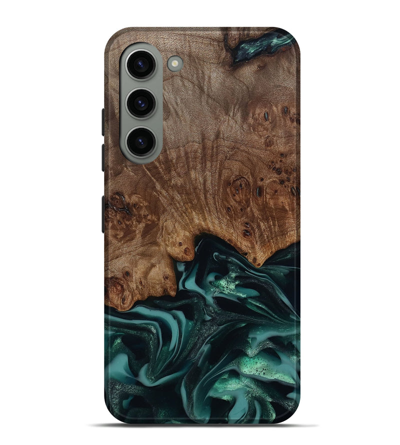 Galaxy S23 Plus Wood Live Edge Phone Case - Abigail (Green, 811799)