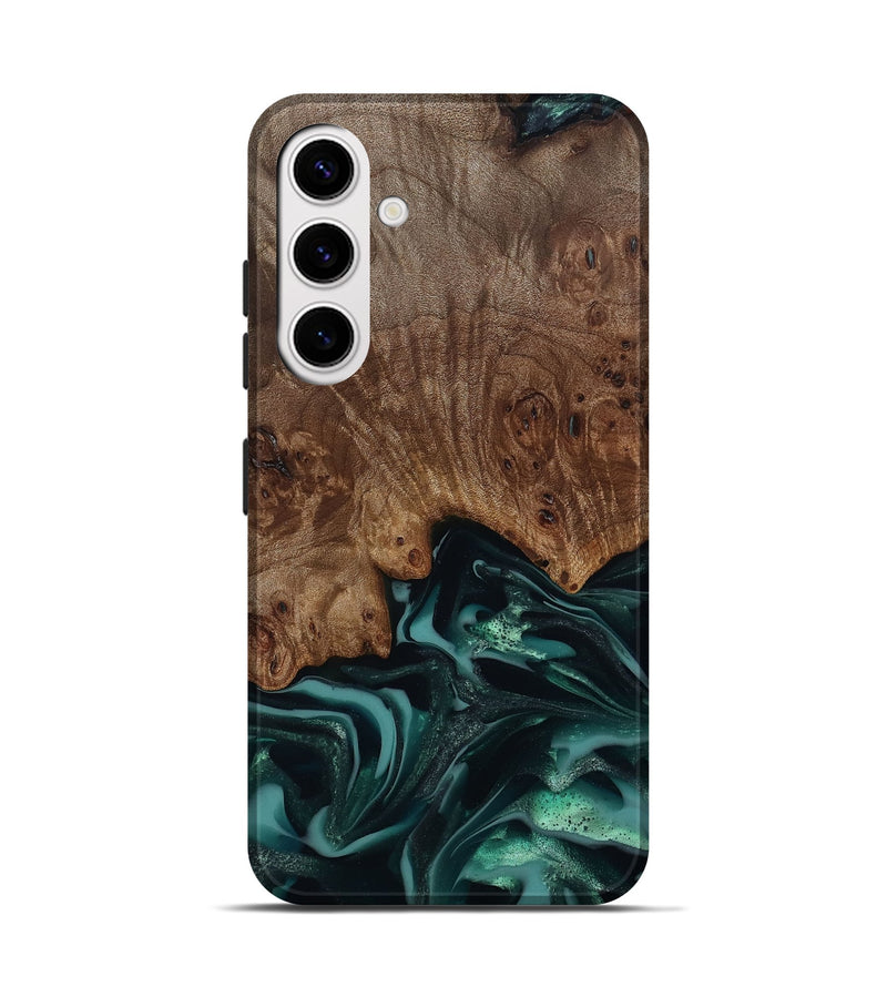 Galaxy S25 Wood Live Edge Phone Case - Abigail (Green, 811799)