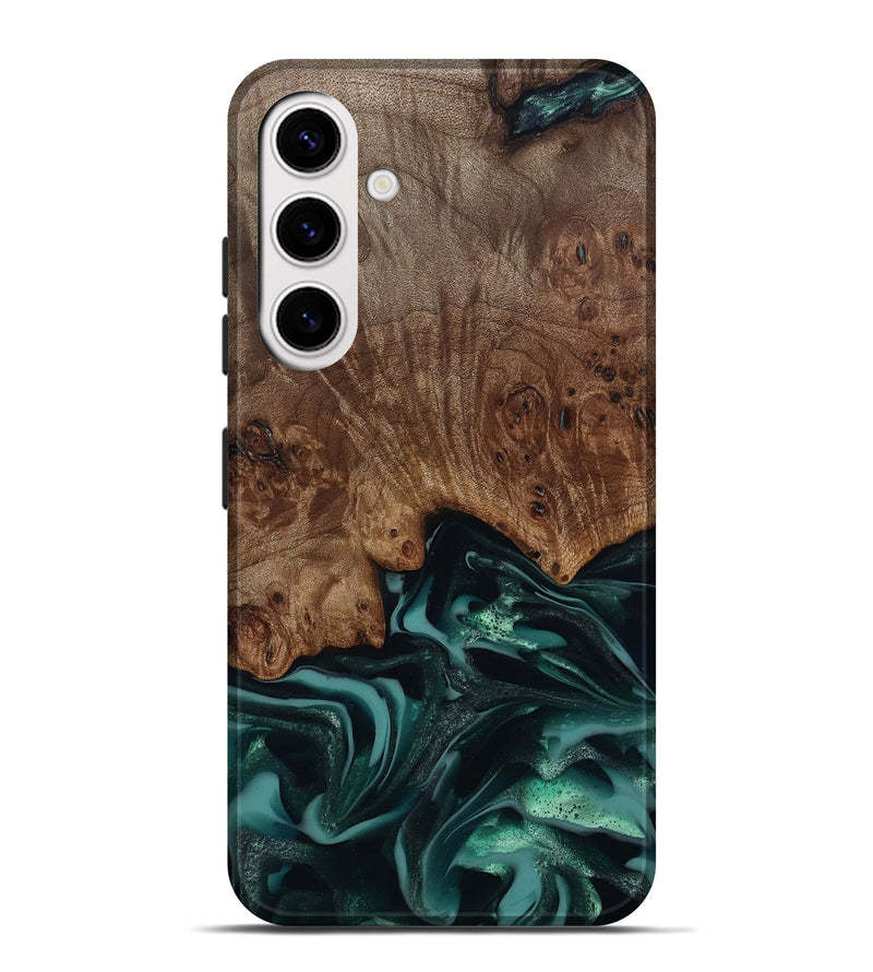 Galaxy S25 Plus Wood Live Edge Phone Case - Abigail (Green, 811799)