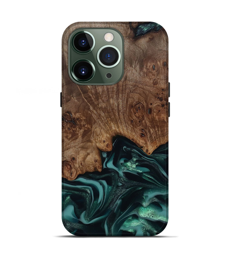 iPhone 13 Pro Wood Live Edge Phone Case - Abigail (Green, 811799)