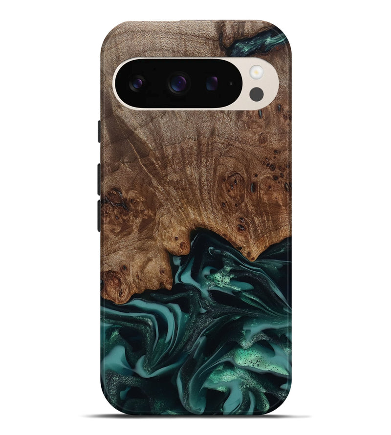 Pixel 9 Pro XL Wood Live Edge Phone Case - Abigail (Green, 811799)