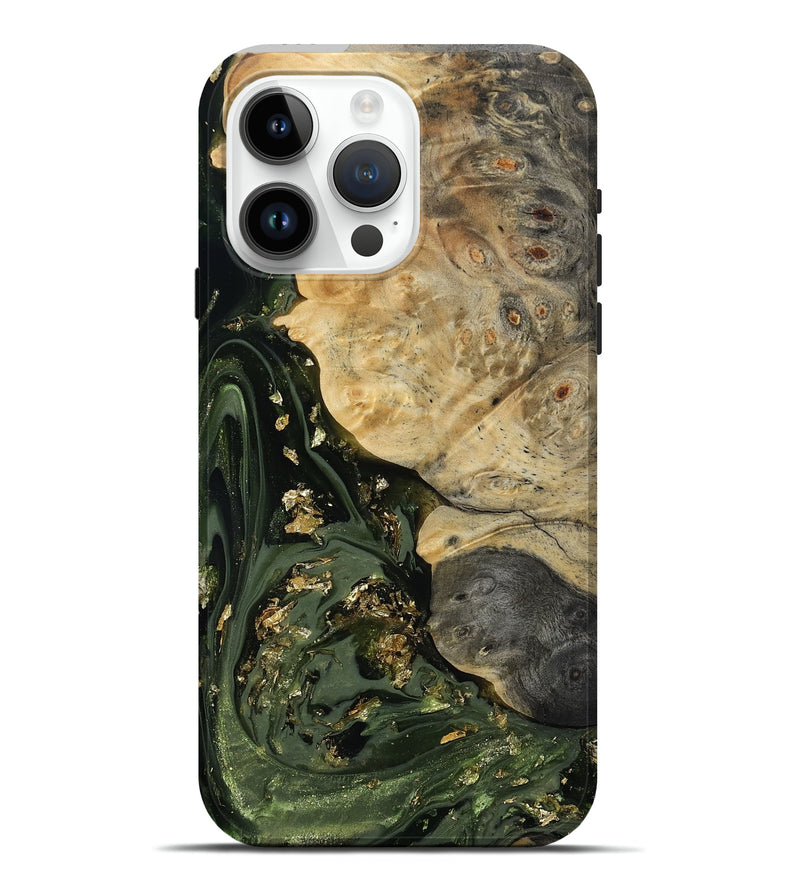 iPhone 15 Pro Max Wood Live Edge Phone Case - Joana (Green, 811800)