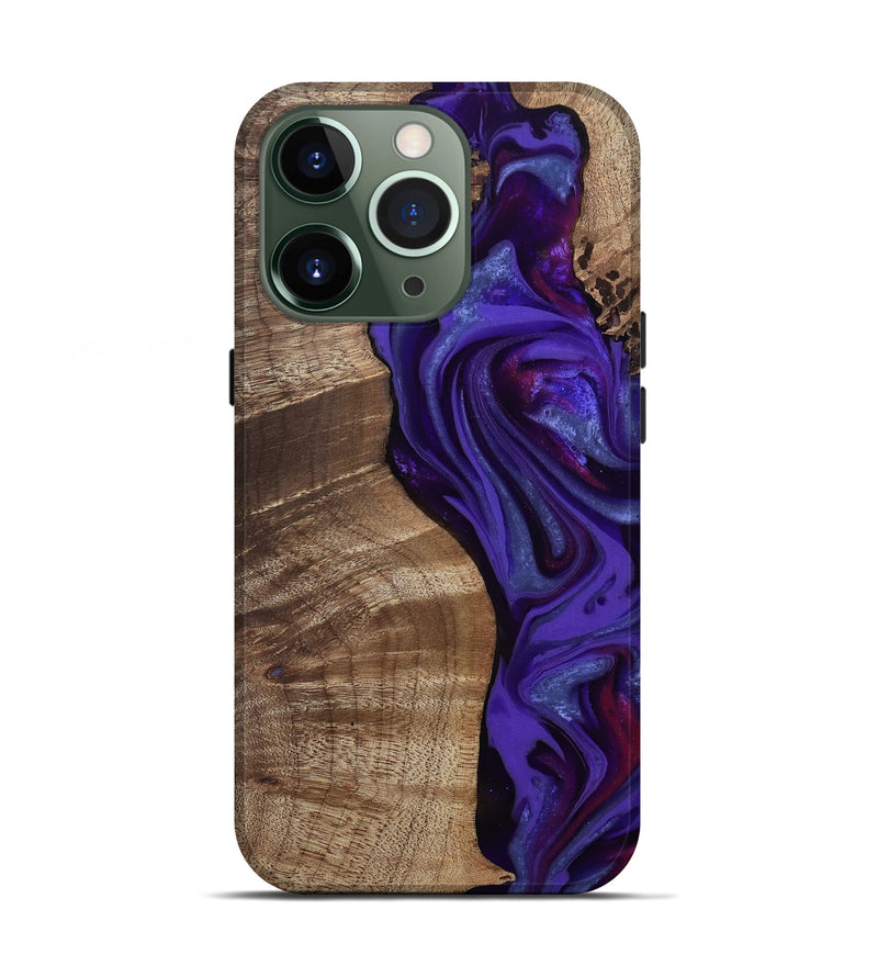 iPhone 13 Pro Wood Live Edge Phone Case - Aric (Purple, 811801)