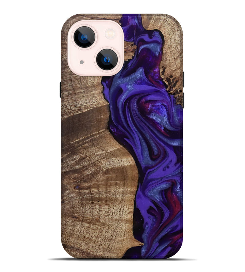 iPhone 14 Plus Wood Live Edge Phone Case - Aric (Purple, 811801)