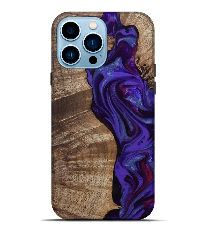 iPhone 14 Pro Max Wood Live Edge Phone Case - Aric (Purple, 811801)