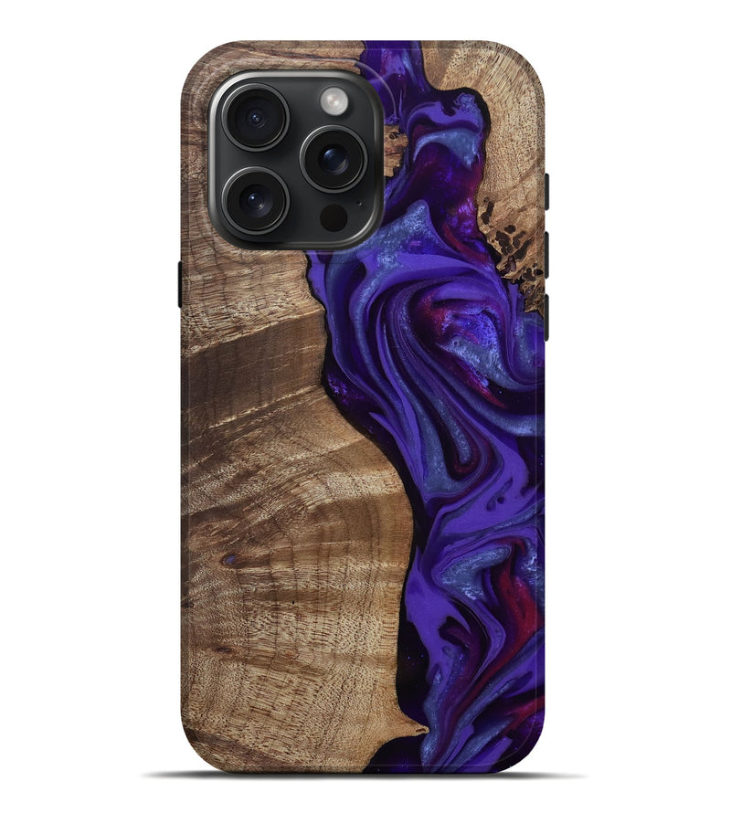 iPhone 16 Pro Max Wood Live Edge Phone Case - Aric (Purple, 811801)