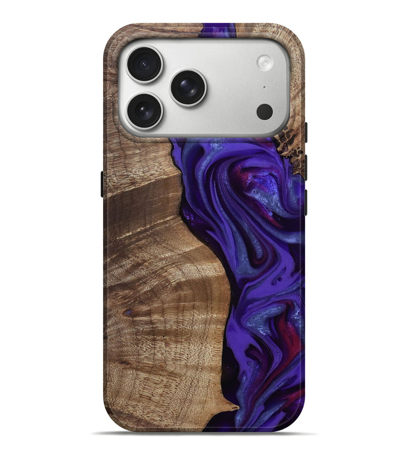 iPhone 17 Pro Max Wood Live Edge Phone Case - Aric (Purple, 811801)