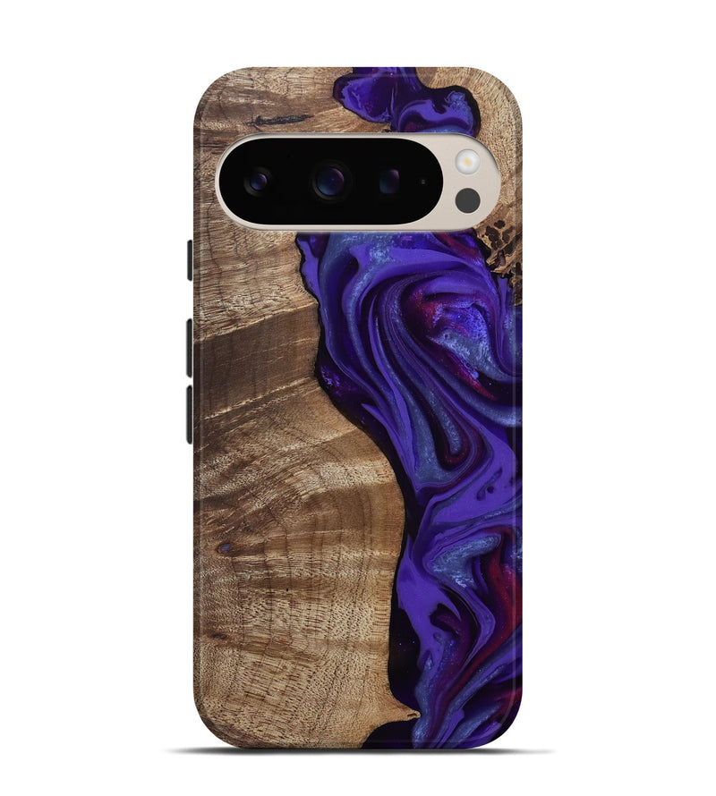 Pixel 9 Wood Live Edge Phone Case - Aric (Purple, 811801)