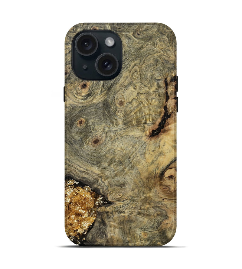 iPhone 15 Wood Live Edge Phone Case - Freyja (Wood Burl, 811802)