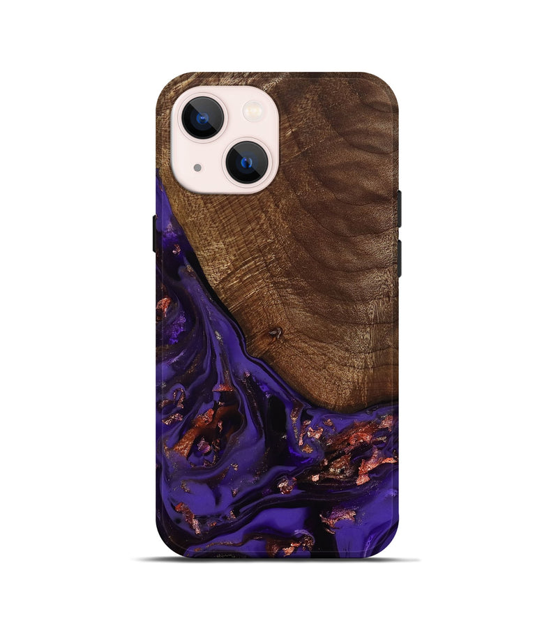 iPhone 13 mini Wood Live Edge Phone Case - Avah (Purple, 811803)